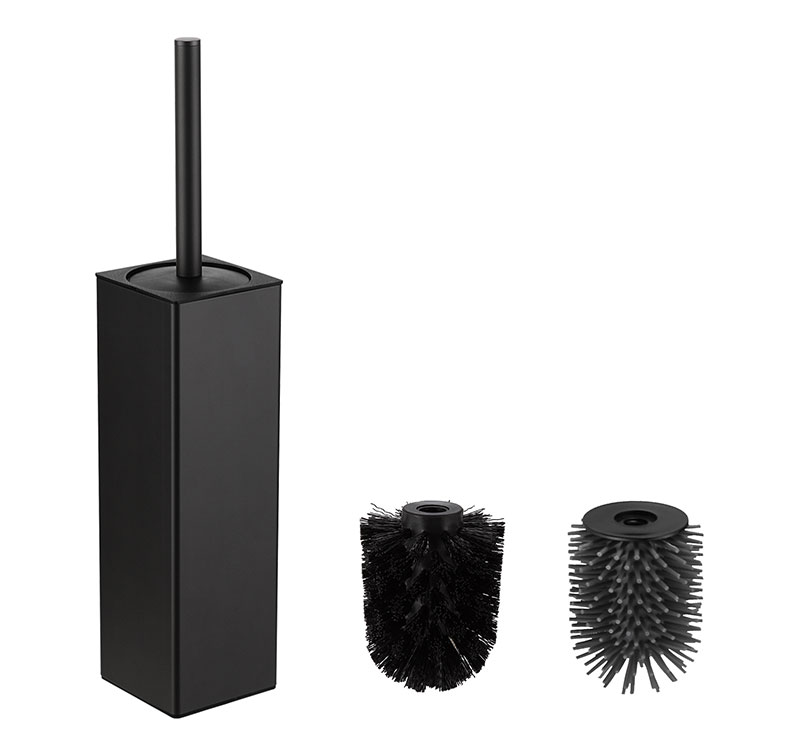 Black Bathroom Accessories freestanding square metal Toiler Brush Holder