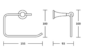  19500 Wall Mounted Brass Chrome Bathroom Accessories Set