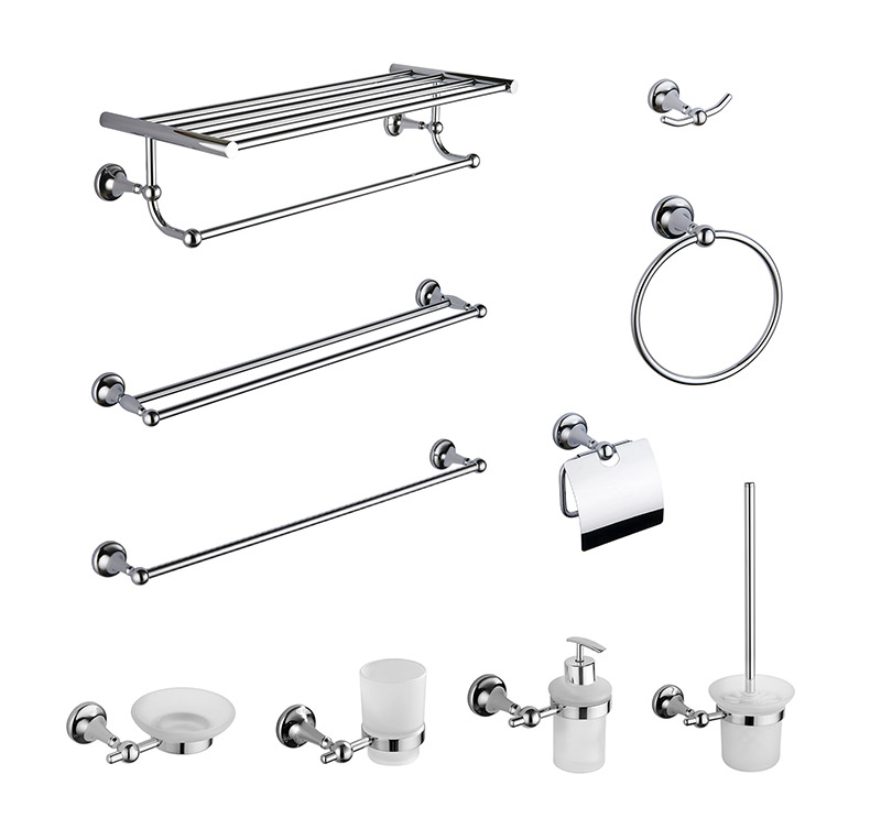  19500 Wall Mounted Brass Chrome Bathroom Accessories Set