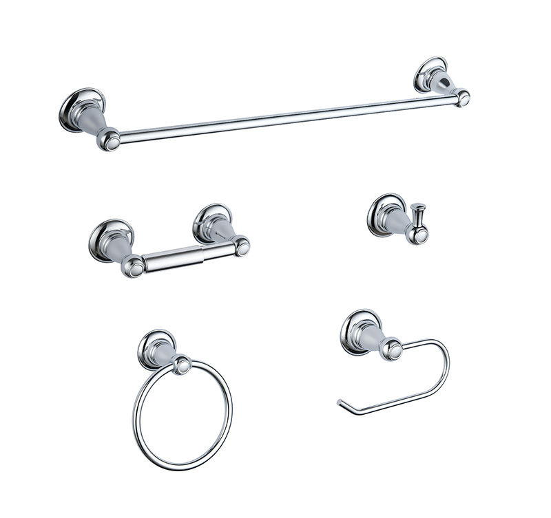 19800 Modern Hotel Bathroom Accessories Chrome Finishing Zinc Bath Hardware Set