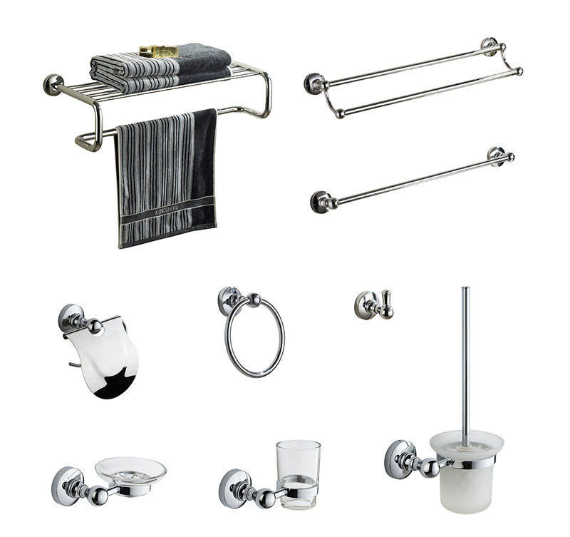 20000 Hot Sale Zinc Alloy Chrome Hotel Bathroom Accessories set