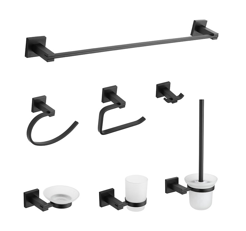 Black bathroom hardware set