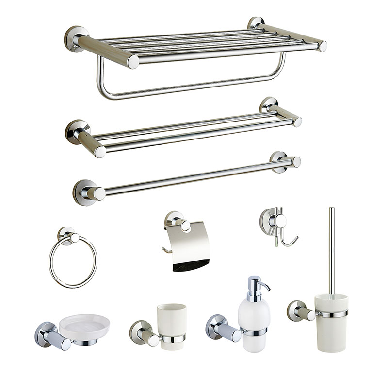 50100 Simple Design Luxury Chrome Finishing For Bathroom Accessories Fitting Set
