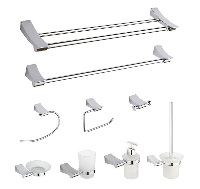 50600 Chrome New Design Square With Zinc Material Bath Bathroom Accessories Set