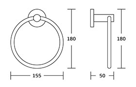 50700 Popular Simple Design Round Base Zinc Alloy Bath Hardware Set