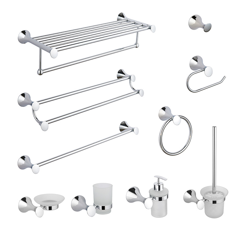 51100 Contemporary High Quality Zinc Chrome Finishing Bathroom Sanitary Items Wall Mounted Bath Hardware Set