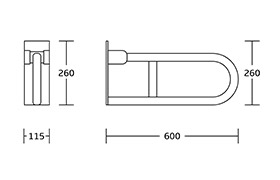 Stainless steel handicapped bathroom grab bars