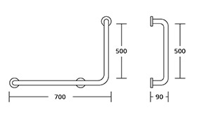 7W016 90° Handrail