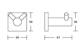 81800 Germany Wall Mounted Stainless Steel Square Bathroom Accessories Set