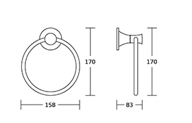 85700 ORB Round Base Design Wall Mounted Brass Bathroom Accessories Set