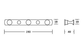 Towel Wall Rack Moder 5 Hooks