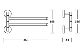 WT-3922 Swivel Towel Bar