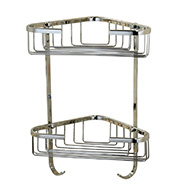 WT-506 Brass Material Chrome Wall Mounted Bathroom Shower Cosmetic Caddy Corner Basket Shelf