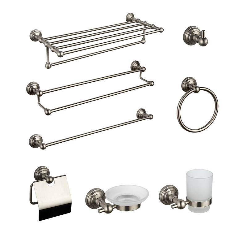 15100 Simple Design Zinc Alloy Chrome Finishing Bathroom Sanitary Items Wall Mounted Bath Hardware Set