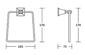 17300 Solid Base High Quality Chrome Zinc Bath Hardware Set