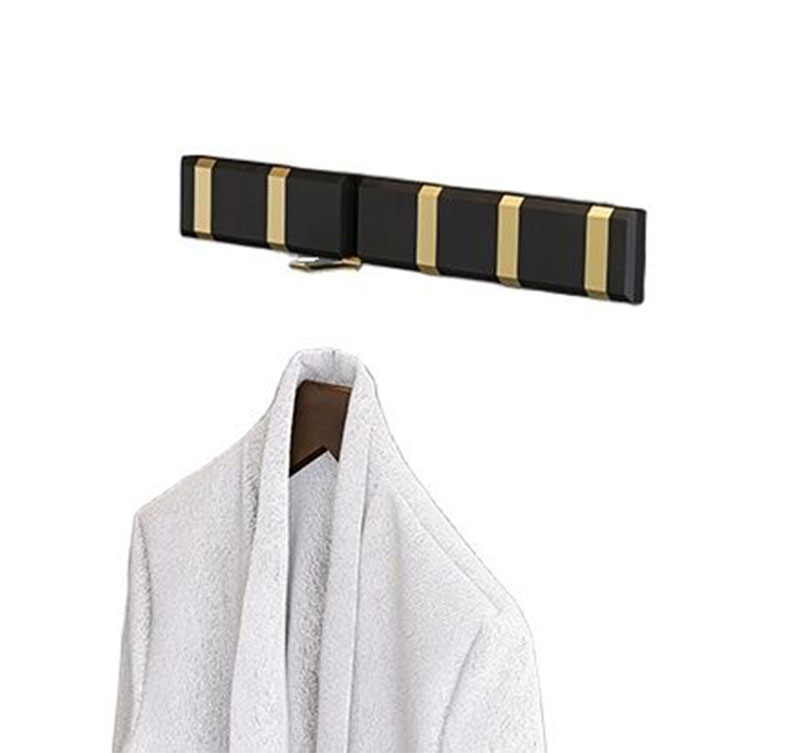 8274-XG Black Nordic Wall Mount Metal Living Room Bathroom Wardrobe Towel Coat Clothes