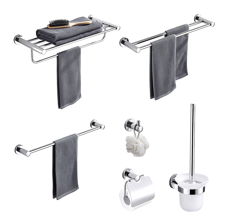 8700 Germany Wall Mounted Zinc Alloy Square Bathroom Accessories Set