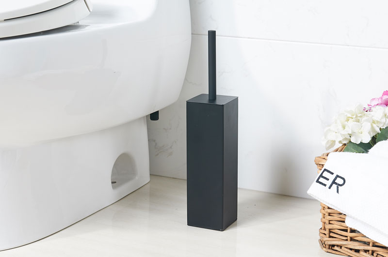 Black toilet brush holder