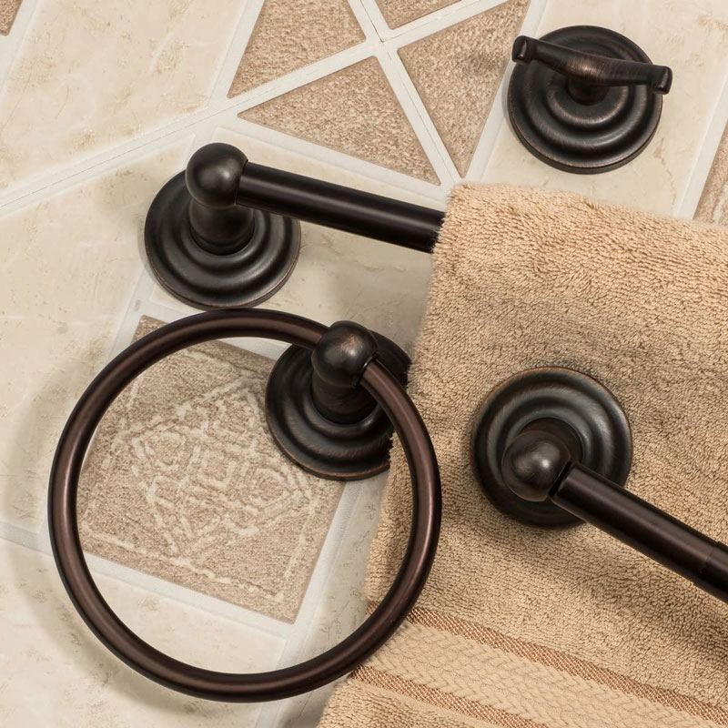 Wall mounted towel ring