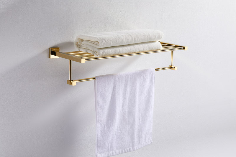 Gold towel rails for bathrooms