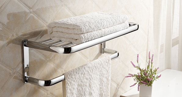 Chrome wall towel rail