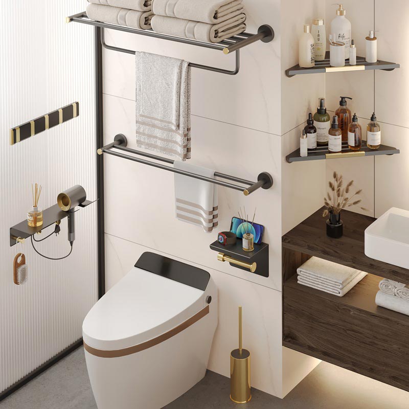 Bathroom towel hanging rod