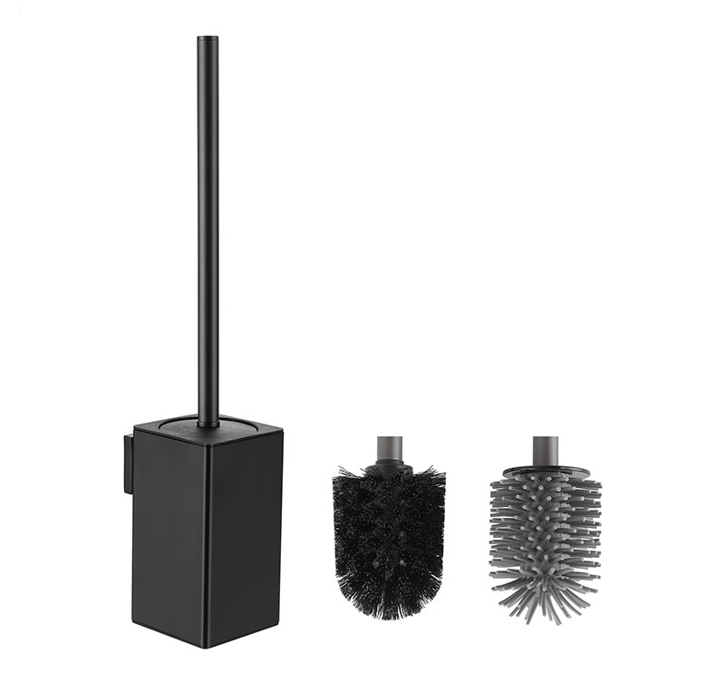 WT-777 Freestanding Bathroom Toilet Brush Holder Aluminium Black Toilet Brush