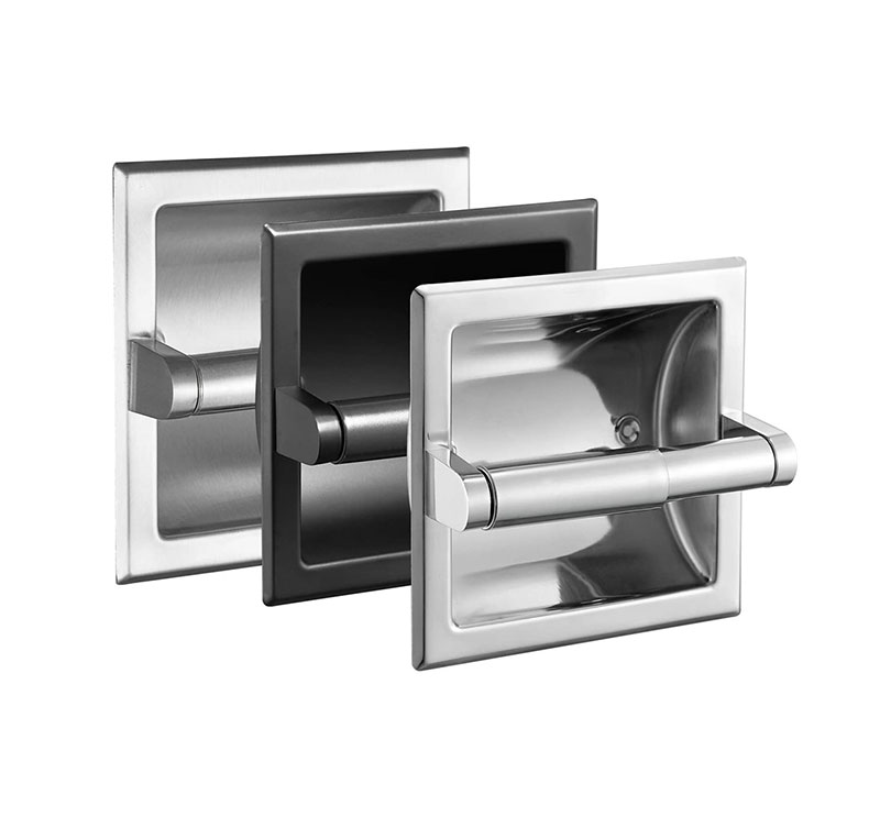 304 Stainless Steel Wall Mount Brushed Nickel Recessed Toilet Paper Holder