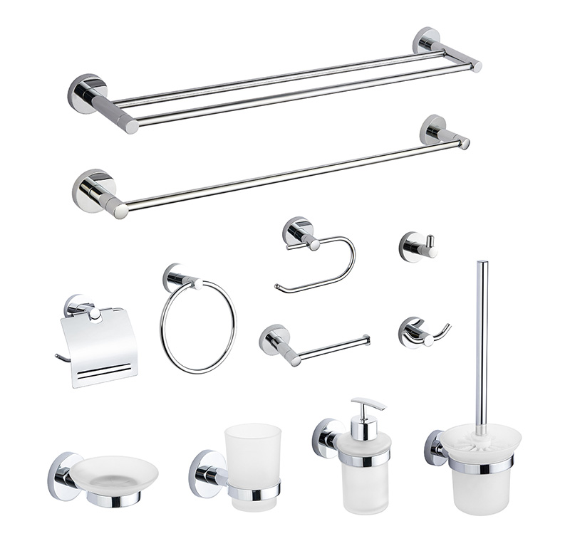 50700 Popular Simple Design Round Base Zinc Alloy Bath Hardware Set