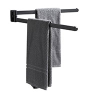Matte Black Swivel Towel Holder Double Adjustable Towel Bar