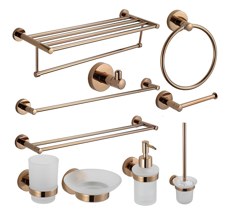 Rose Gold Bathroom Accessories Set,Wall Mounted Bathroom Hardware Set,Rose Gold Bathroom Hardware Set