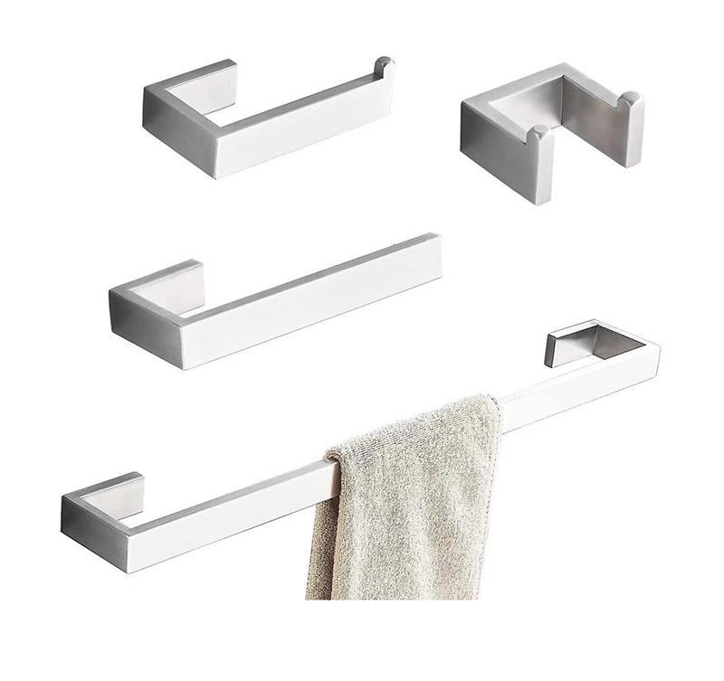 4Pcs SUS304 Brushed Nickel Wall mounted Stainless Steel Bathroom Hardware Accessory Set