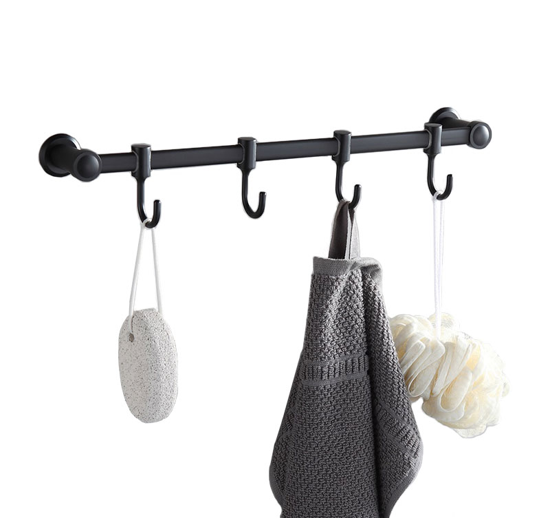 Brass Wall Hook Rack - Durable Metal Hooks for Kitchen, Bathroom, Entryway Storage