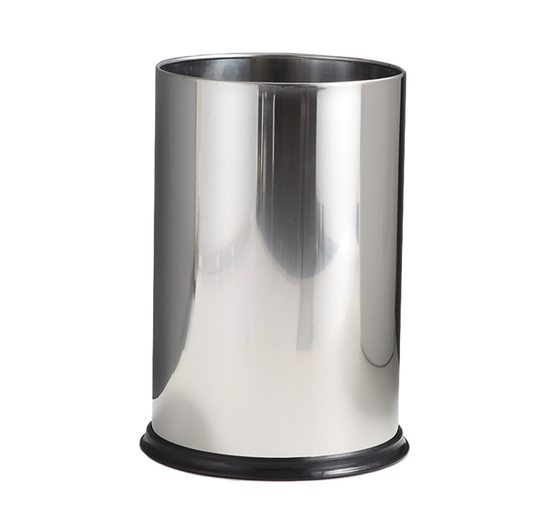 Sleek Stainless Steel Round Trash Can - Modern Waste Bin for Home/Office