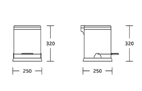 Sleek Stainless Steel Pedal Bin - Foot-Operated Trash Can with Soft Close Lid for Bathroom, Kitchen & Office