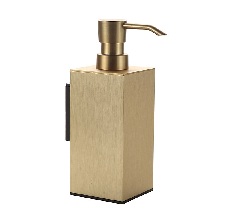 Aluminum Wall-Mounted Soap Dispenser - Gold, Black, or Brushed Nickel Finish - Quick Install