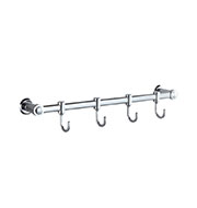 Modern Sliding Multi-Hook Wall Rack - Stainless Steel Adjustable Hanger for Bathroom, Kitchen, and Bedroom Organization