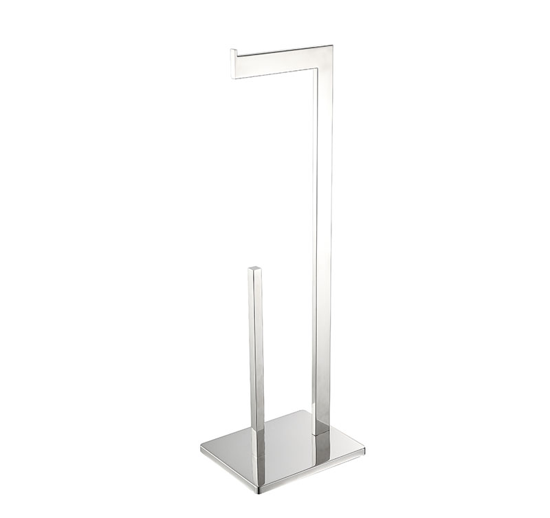 Stainless Steel Free-Standing Toilet Paper Holder Stand with Spare Roll Storage